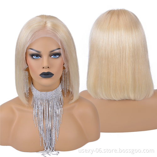 Usexy Hot Products Human Hair Vendors Short Bob Straight 613 Wig Brazilian Hair Lace Front Wig